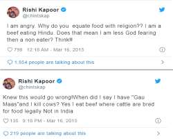 Rishi Kapoor eating non vegetarian food